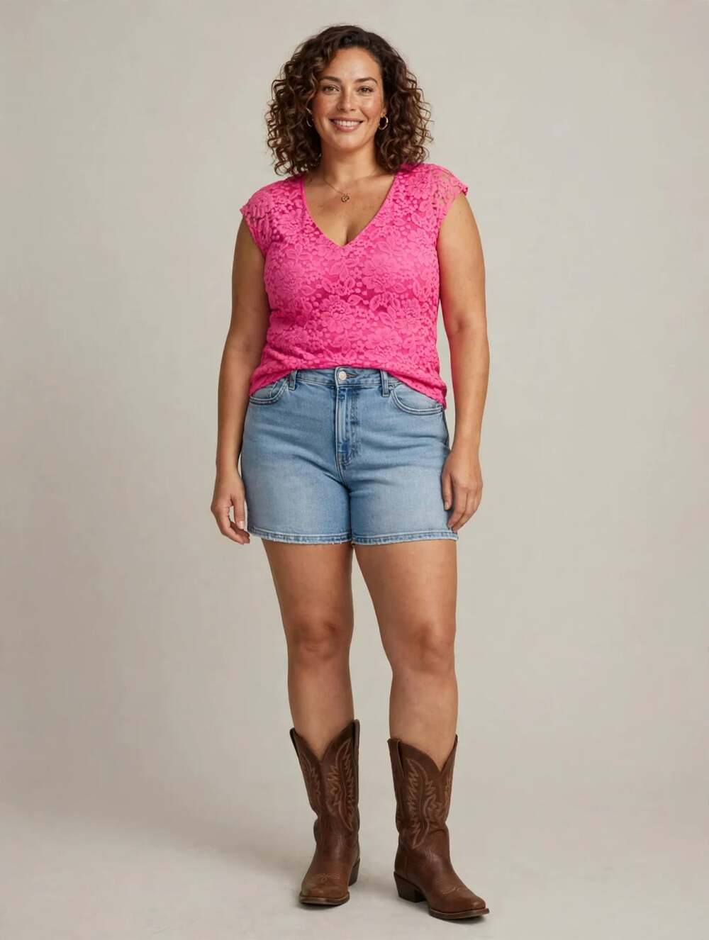 Torrid Pink Floral Lace V-Neck Cap Sleeve Top sz-10